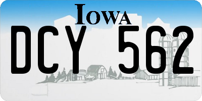IA license plate DCY562