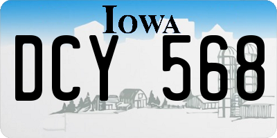 IA license plate DCY568