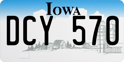 IA license plate DCY570