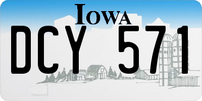 IA license plate DCY571