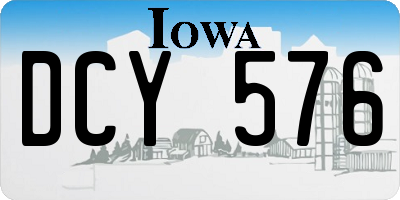IA license plate DCY576