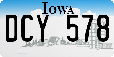 IA license plate DCY578