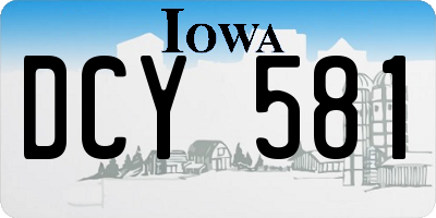 IA license plate DCY581