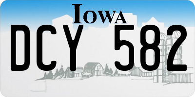 IA license plate DCY582