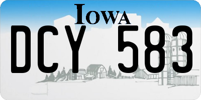 IA license plate DCY583