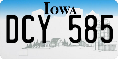 IA license plate DCY585