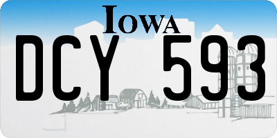 IA license plate DCY593