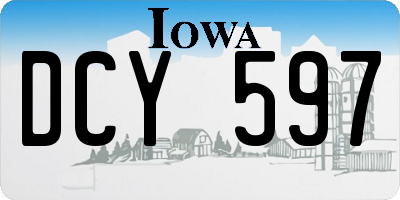 IA license plate DCY597