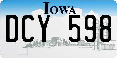 IA license plate DCY598