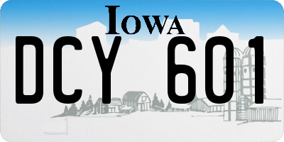 IA license plate DCY601