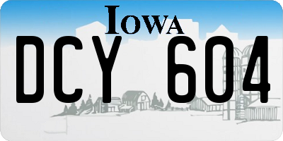 IA license plate DCY604