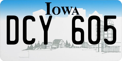 IA license plate DCY605