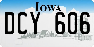 IA license plate DCY606