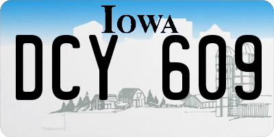 IA license plate DCY609