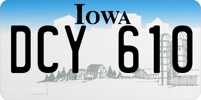 IA license plate DCY610