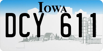 IA license plate DCY611