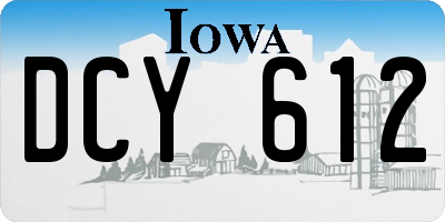 IA license plate DCY612