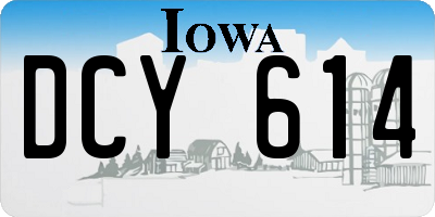 IA license plate DCY614