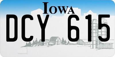 IA license plate DCY615