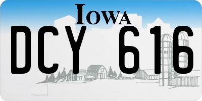 IA license plate DCY616