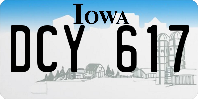 IA license plate DCY617