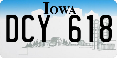 IA license plate DCY618