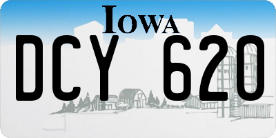 IA license plate DCY620