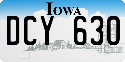 IA license plate DCY630