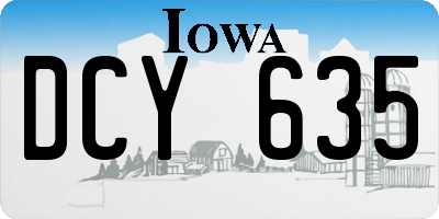 IA license plate DCY635