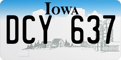 IA license plate DCY637
