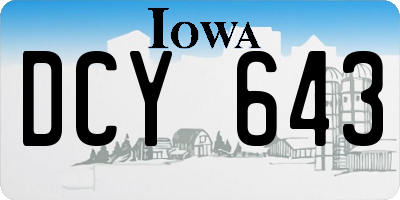 IA license plate DCY643