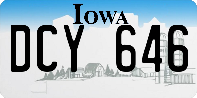 IA license plate DCY646