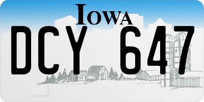 IA license plate DCY647