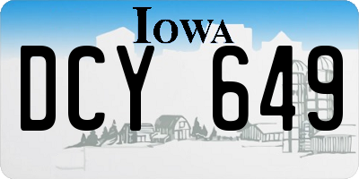 IA license plate DCY649