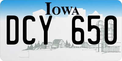 IA license plate DCY650