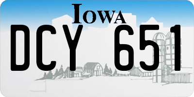 IA license plate DCY651