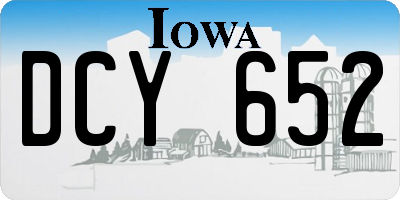 IA license plate DCY652