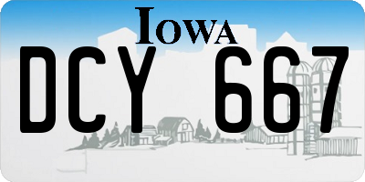 IA license plate DCY667