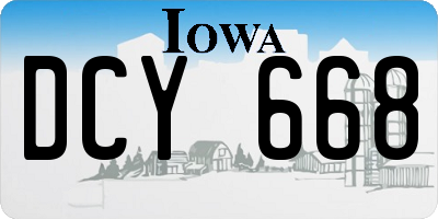 IA license plate DCY668