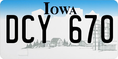 IA license plate DCY670