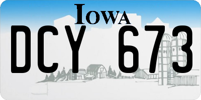 IA license plate DCY673