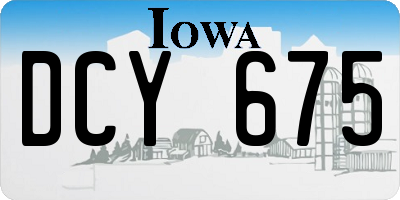 IA license plate DCY675
