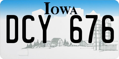 IA license plate DCY676