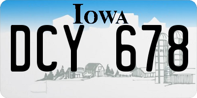 IA license plate DCY678