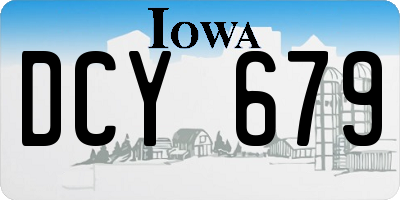 IA license plate DCY679