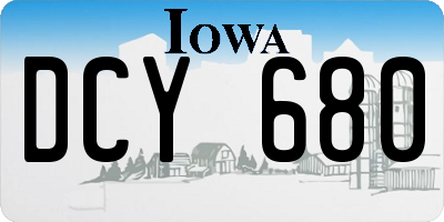 IA license plate DCY680
