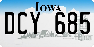 IA license plate DCY685