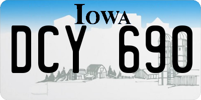 IA license plate DCY690