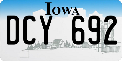 IA license plate DCY692