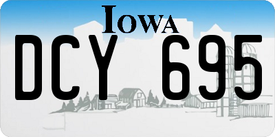 IA license plate DCY695